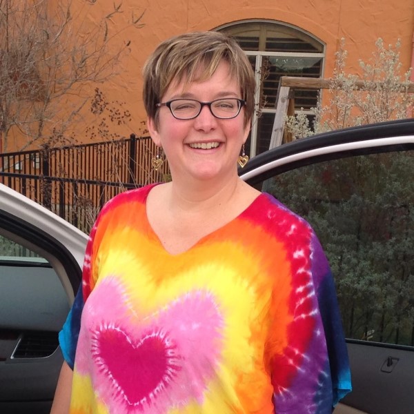 Charlotte Kikel pictured in a heart tie-dye shirt